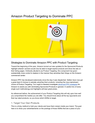 Amazon Product Targeting to Dominate PPC