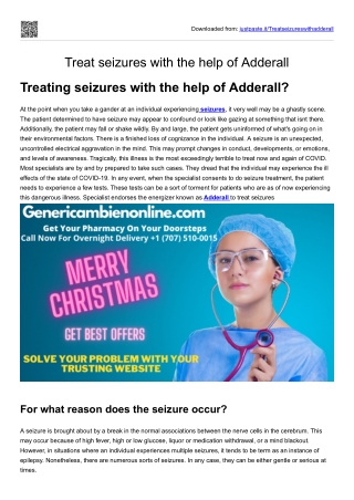Treat seizures with the help of Adderall