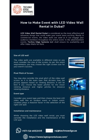 How to Make Event with LED Video Wall Rental in Dubai?