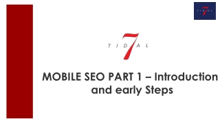 MOBILE SEO PART 1 – Introduction and early Steps