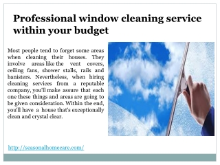 Professional window cleaning service within your budget