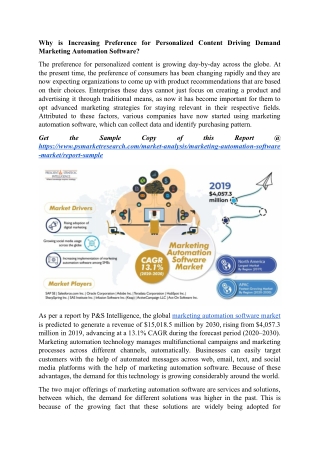 Why is Increasing Preference for Personalized Content Driving Demand Marketing Automation Software?