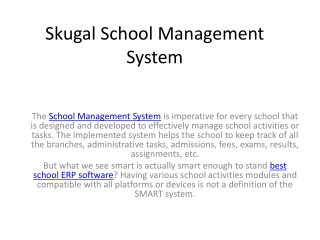 Skugal School Management System