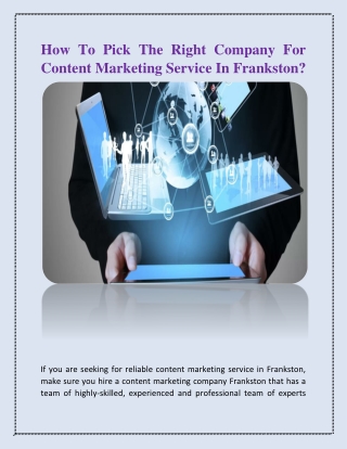 How To Pick The Right Company For Content Marketing Service In Frankston?
