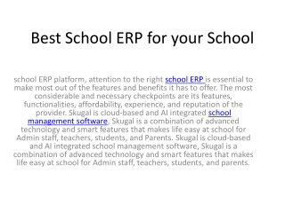 Best School ERP for your School