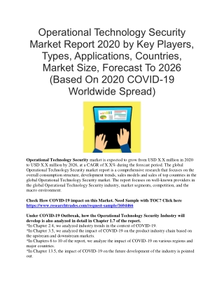 Operational Technology Security Market Report 2020 By Key Players, Types, Applications, Countries, Market Size, Forecast