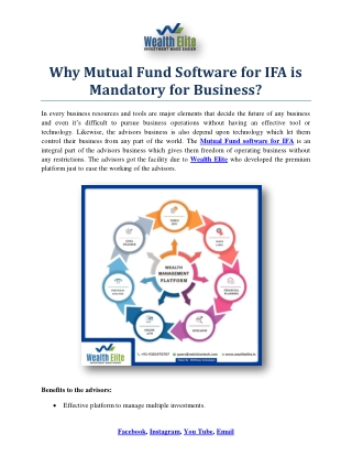 Why Mutual Fund Software for IFA Solves Advisors Difficulties?