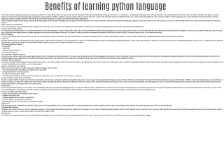 Benefits of learning python language