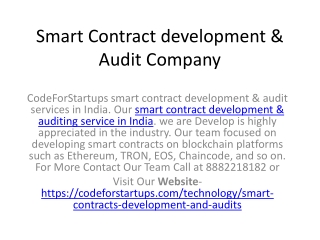 Smart Contract development & Audit Company