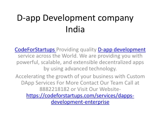 D-app Development company India