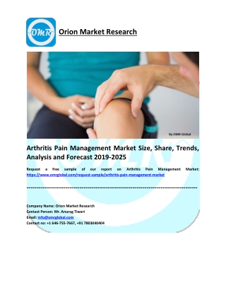 Arthritis Pain Management Market Research and Forecast 2019-2025