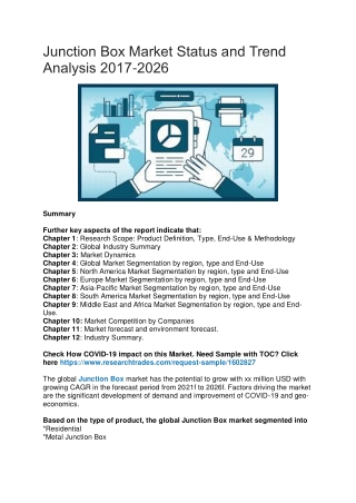 Junction Box Market