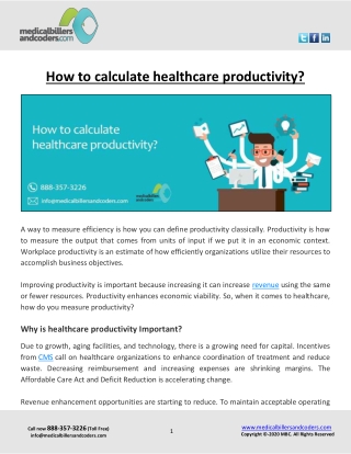 How to calculate healthcare productivity?