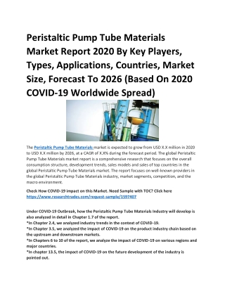 Peristaltic Pump Tube Materials Market