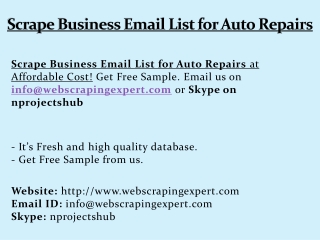 Scrape Business Email List for Auto Repairs