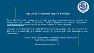 High Quality Geosynthetic Products & Materials