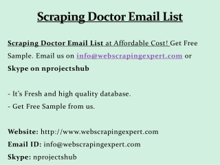 Scraping Doctor Email List