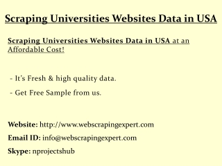 Scraping Universities Websites Data in USA