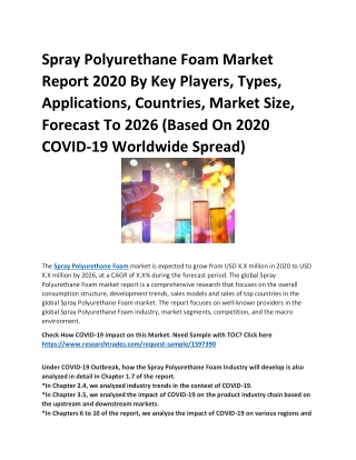 Spray Polyurethane Foam Market