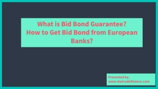 Bid Bond Guarantee – Tender Bond Guarantee – SWIFT MT760