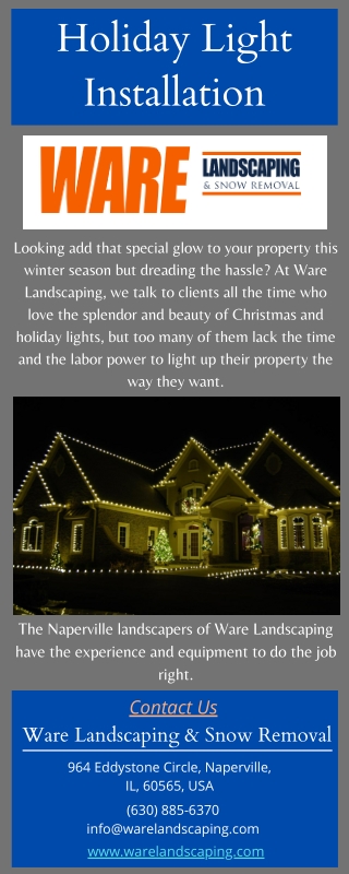 Naperville And Chicago Holiday Light Installation | Ware Landscaping & Snow Removal