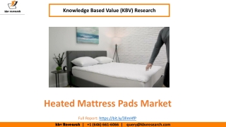 Heated Mattress Pads Market Size Worth $482 Million By 2026 - KBV Research