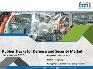 Sales of Rubber Tracks for Defense and Security to Decelerate in 2020 as COVID 19 Pandemic Takes its Toll on Global Mark