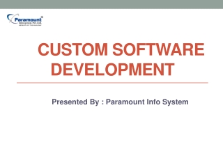 Custom Software Development