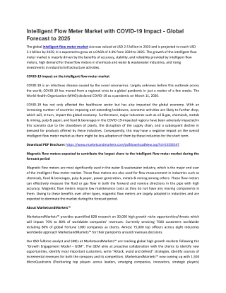 Intelligent Flow Meter Market by Type, Offering, Communication Protocol, Industry | COVID-19 Impact Analysis | Marketsan
