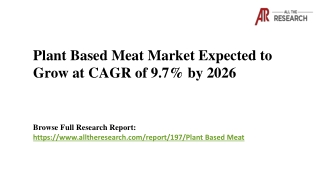 Plant-Based Meat Market 2020 Industry Outlook, Emerging Trends and Opportunity