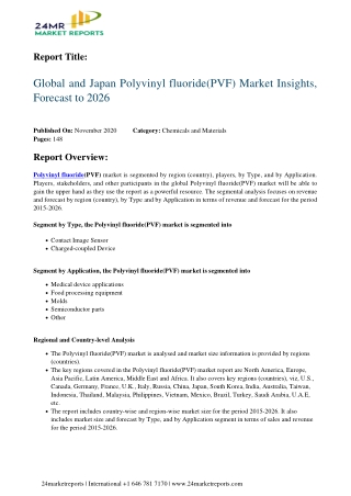 Polyvinyl Fluoride(PVF) Market Insights, Forecast to 2026