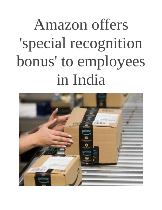 Special Recognition Bonus Amazon Offers to Employees in India