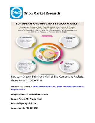 European Organic Baby Food Market Size, Competitive Analysis, Share, Forecast- 2020-2026