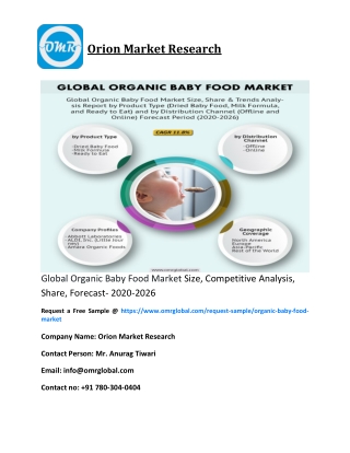 Global Organic Baby Food Market Size, Competitive Analysis, Share, Forecast- 2020-2026