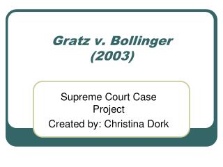 Gratz v. Bollinger (2003)