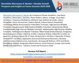 Monolithic Microwave IC Market– Valuable Growth Prospects and Insights on Future Scenario 2019-2026