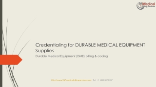 Credentialing for Durable Medical Equipment Supplies