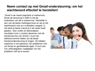 Gmail Klantenservice Nummer