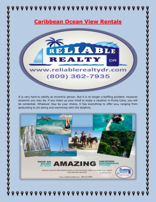 Caribbean Ocean View Rentals