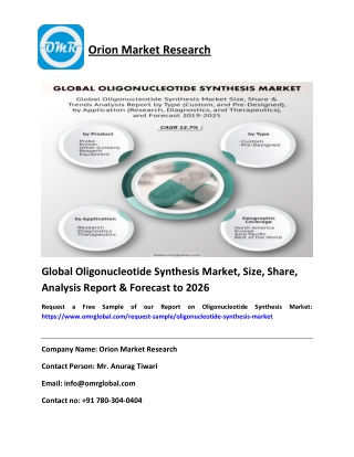 Global Oligonucleotide Synthesis Market Size, Share, Forecast to 2026