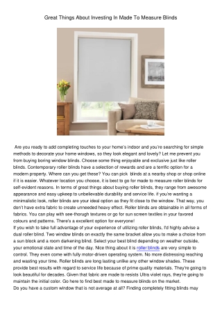 GreatThingsAboutInvestingInMadeToMeasureBlinds