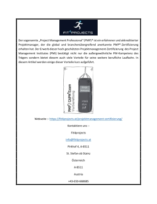 PMI Zertifizierung | Fit4projects.at