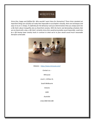 Meditation Melbourne | Mirosuna.com