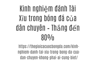 Kinh nghiệm đánh Tài Xỉu trong bóng đá của dân chuyên – Thắng đến 80%