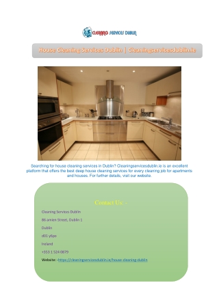 House Cleaning Services Dublin | Cleaningservicesdublin.ie