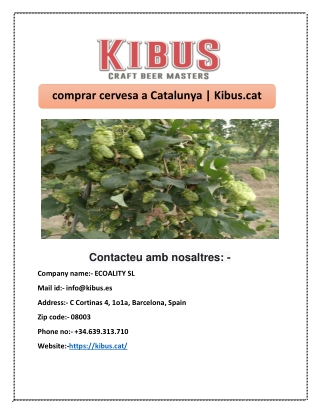 comprar cervesa a Catalunya | Kibus.cat