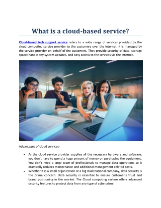 What is a cloud-based service?