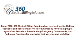 California  Urgent Care Billing Services - 360 Medical Billing Services