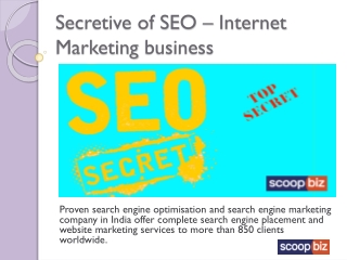Secretive of SEO – Internet Marketing business
