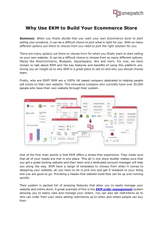 Why Use EKM to Build Your Ecommerce Store